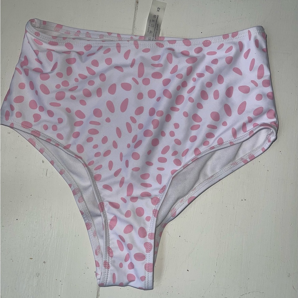 SHEIN Pink and White Bikini Bottom